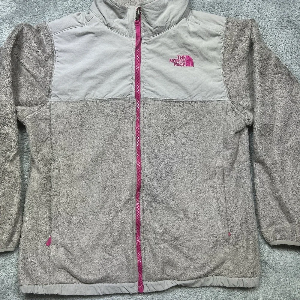 The North Face Girls XL (18) Oso Plush Fleece Full Zip Jacket-Gray‎ w/ Pink